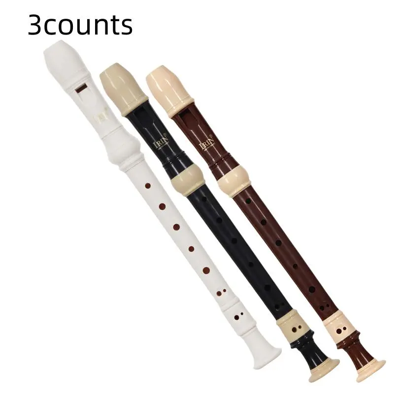 Baroque Flute, 3 Counts/set 8 Hole Flute, Musical Instrument for Beginners, Students, Plastic Flute for Home School Office