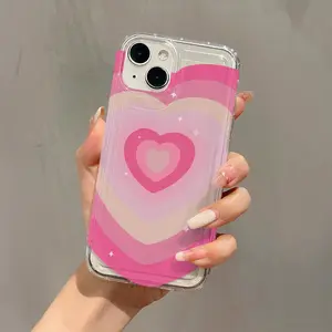 Heart Pattern Phone Case, Anti-drop Cellphone Protective Case, Total Protective Shockproof Mobile Phone Cover for iPhone, Casing