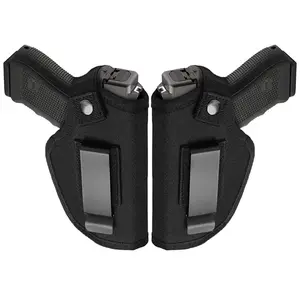 2-Pack Universal Double Pistol Holster - Compatible with 9mm GLOCK 17, 19, 23, 26, 27, 42, 43, S&W M&P, Sig Sauer and Similar Models - Men and Women OWB / IWB Concealed Carry