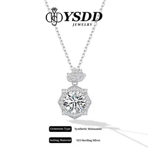【#418 TODAY ONLY】Romantic 3CT Rose Necklace with Maple Leaf vvs Synthetic Moissanite Necklace in 925 Sterling Silver