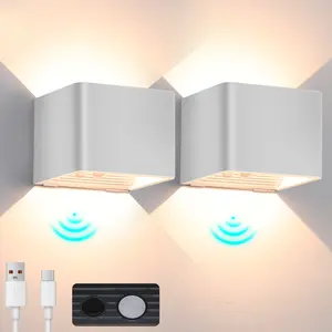 OYAJIA Motion Sensor Wall Sconces, Rechargeable Battery Operated Wall Sconce, 4000mAh IP65 Dusk To Dawn Magnetic Led Wall Lights, 3000K Wireless Motion Wall Lamp For Bedroom Porch Hallway Stairway Home Lighting
