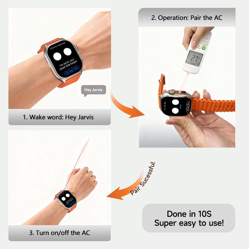 2025 W&O Smart Watch with AI & AI Control Upgrade Your Tech with Fashion Touch Screen SmartWatch Answer Make Calls Message Reminder 100+ Sports Modes Fast Charger Type-C Cable Adapter DIY Dials Wearable for iPhone Android