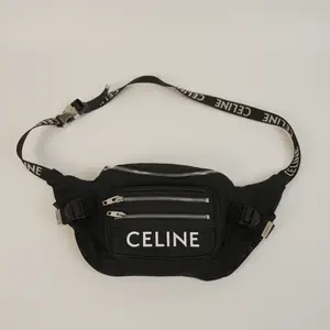 Pre-owned Celine Printed Full Logo Black Waist Bag Chest Bag & Crossbody Bag Unisex Fashion Accessory