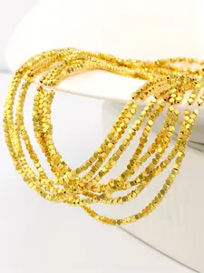 [Faceted Hematite Stone Spacer Beads] - 2*2mm Golden Plated Loose Beads For Jewelry Making, DlY Bracelets Necklace & key chain (170-180pcs a strand of beads)