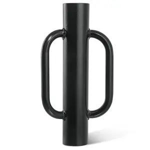 Fence Post Driver Heavy Duty Hand Post Pounder with Handle Black Steel Rammer for Fence Post Wooden Post Hole