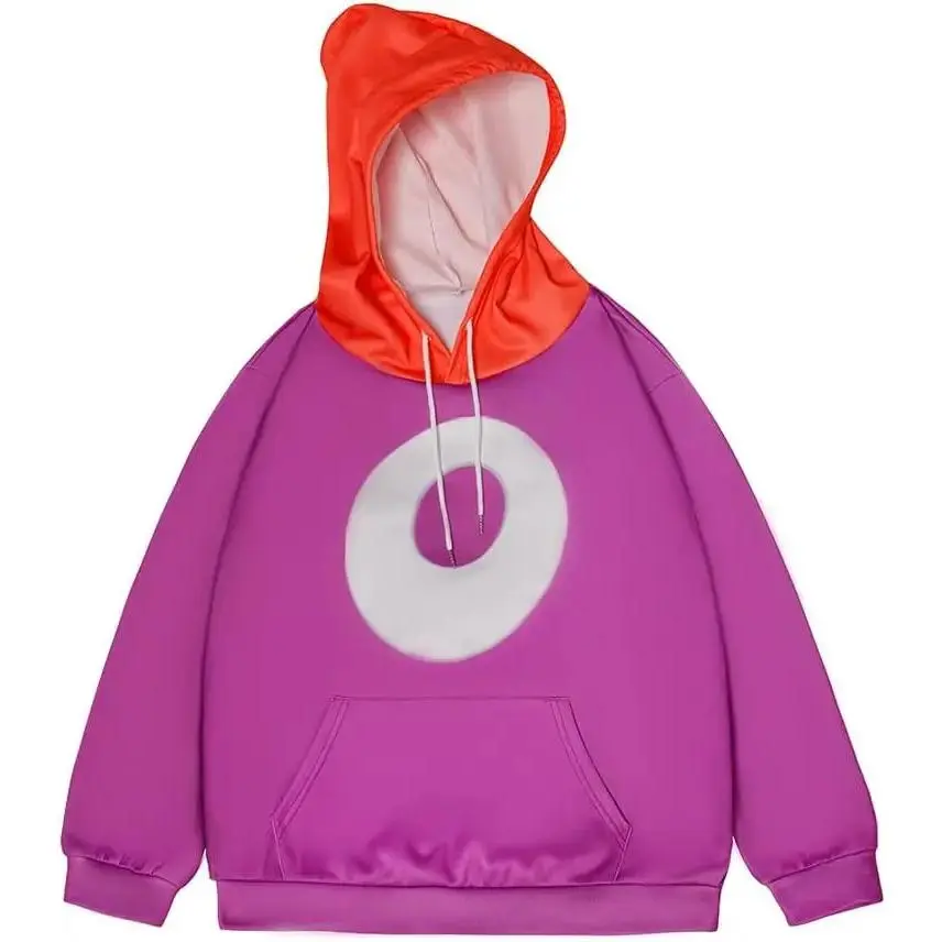 Rayman Cosplay Purple Hoodie Costume, Adult Mens Pullover Hooded Sweatshirt Outfit, Casual Menswear Long Sleeve Tops Clothes