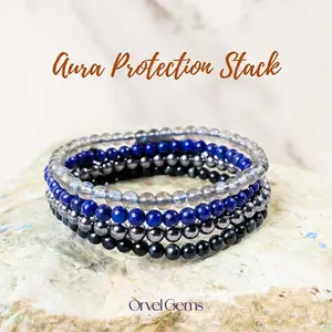 Aura Protection Crystal Healing Bracelet Set - Perfect for Men, Women, Couples, and Friends | Ideal for Daily Wear, Meditation, Gift