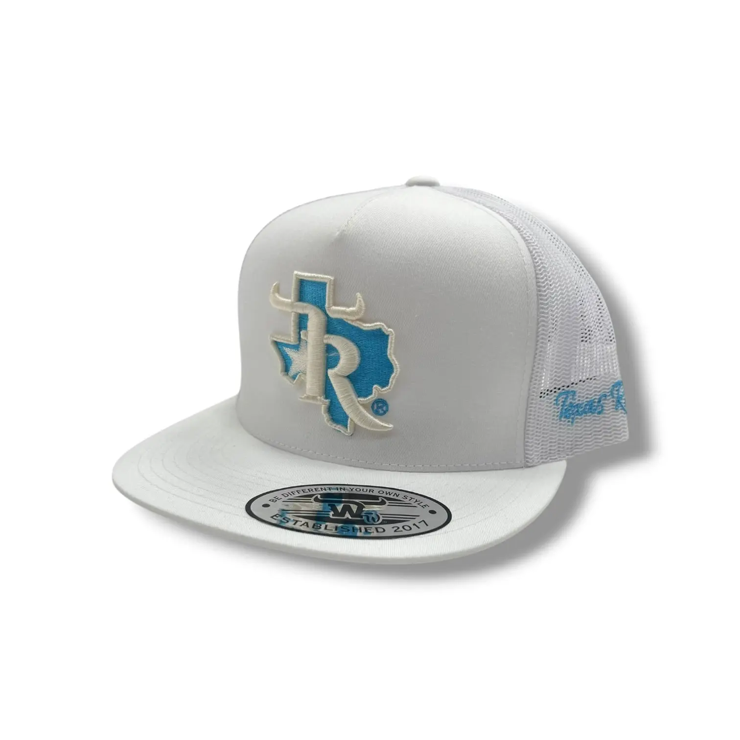 Texas Ranch Hat -  Blue Sky White/White