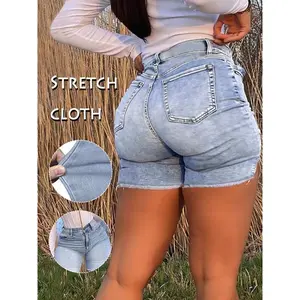 Women’s plain denim shorts, casual and fashionable zip-fly shorts, summer women’s underwear GARMENTARY