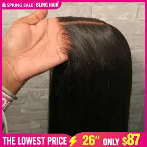 Bling Hair Glueless Wig 9x6 7x5 6x4 Real Human Hair Wigs 150% Density Bone Straight Wig HD Transparent Pre Cut Lace Closure Wig Easy To Go No Glue Need Natural Color SpringStatements