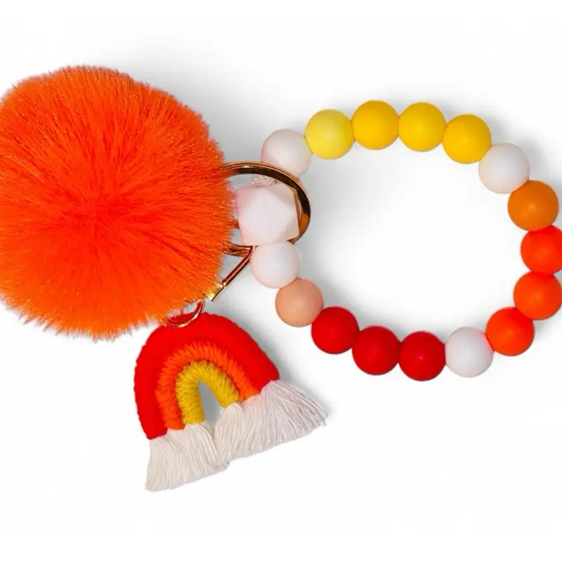 Ember Rainbow  Womens Silicone Beaded Keychain