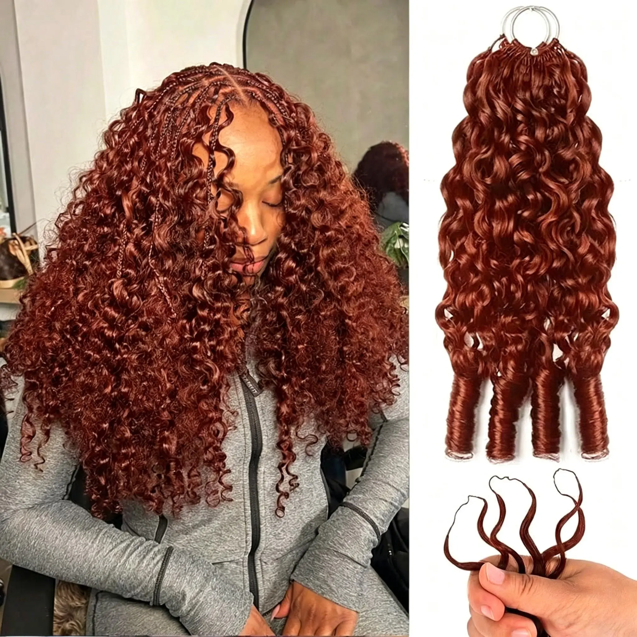 33# Burmese Curly Crochet Feather