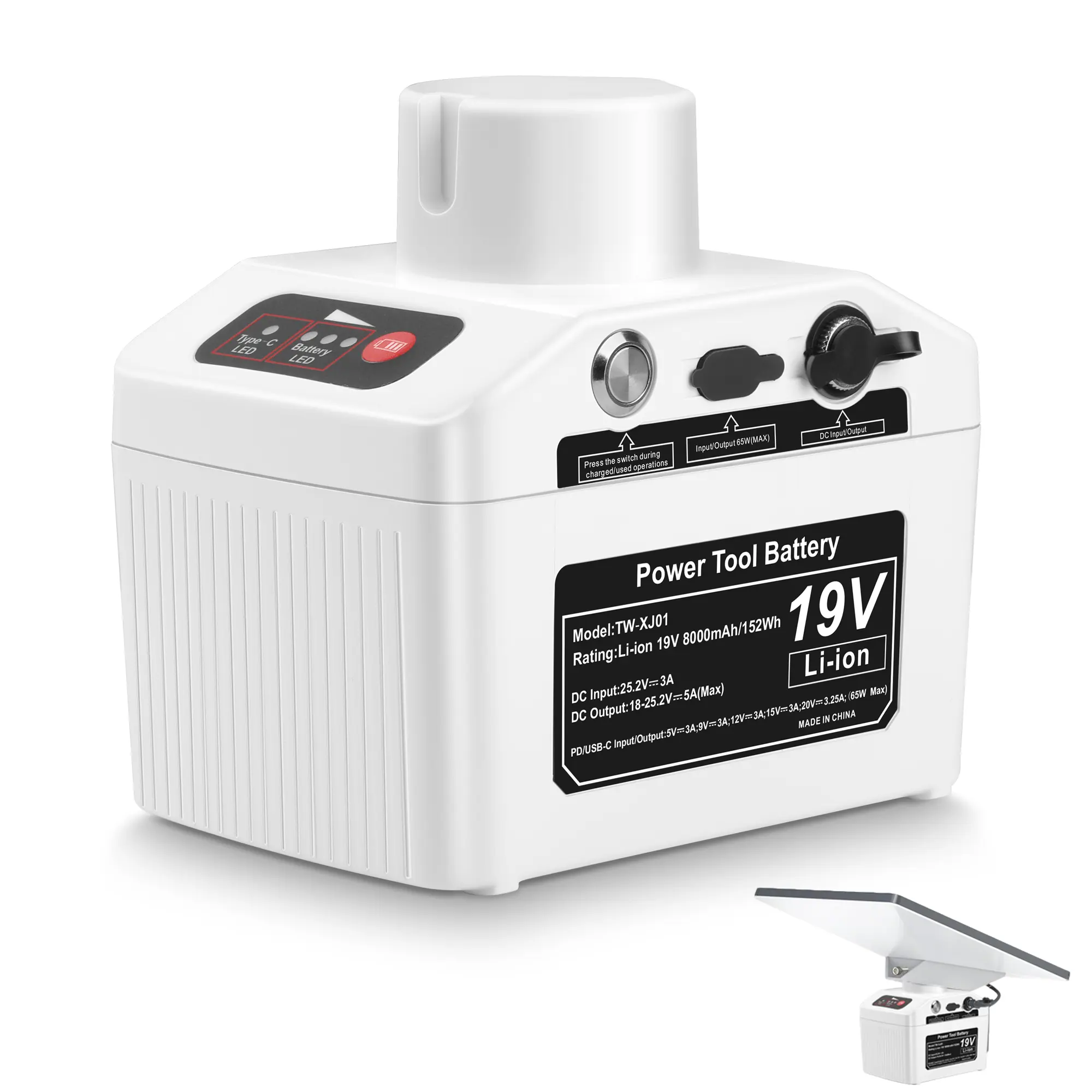 Compatible with Starlink Mini Battery Pack, 152Wh 19V/8Ah with DC & Type-C Ports, Rechargeable Outdoor Power Supply for Star-Link Mini Dish, Camping & Travel