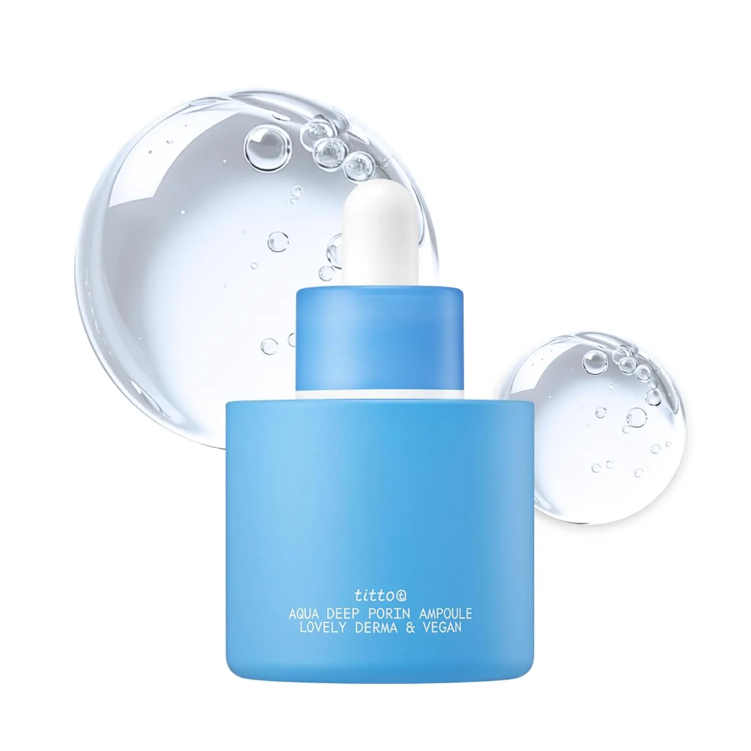 titto Aqua Deep Porin Ampoule, Korean Face Serum with Hyaluronic Acid, Ceramide & Panthenol, Hydrating, Skin Barrier Support, Redness Reducing, Korean Skincare, 1.01fl.oz/30ml