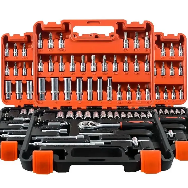 53 piece 53-Piece Ratchet Socket Wrench Set: Automotive Repair Tool Kit with Multifunctional Socket Wrench for Car, Truck, and Motorcycle