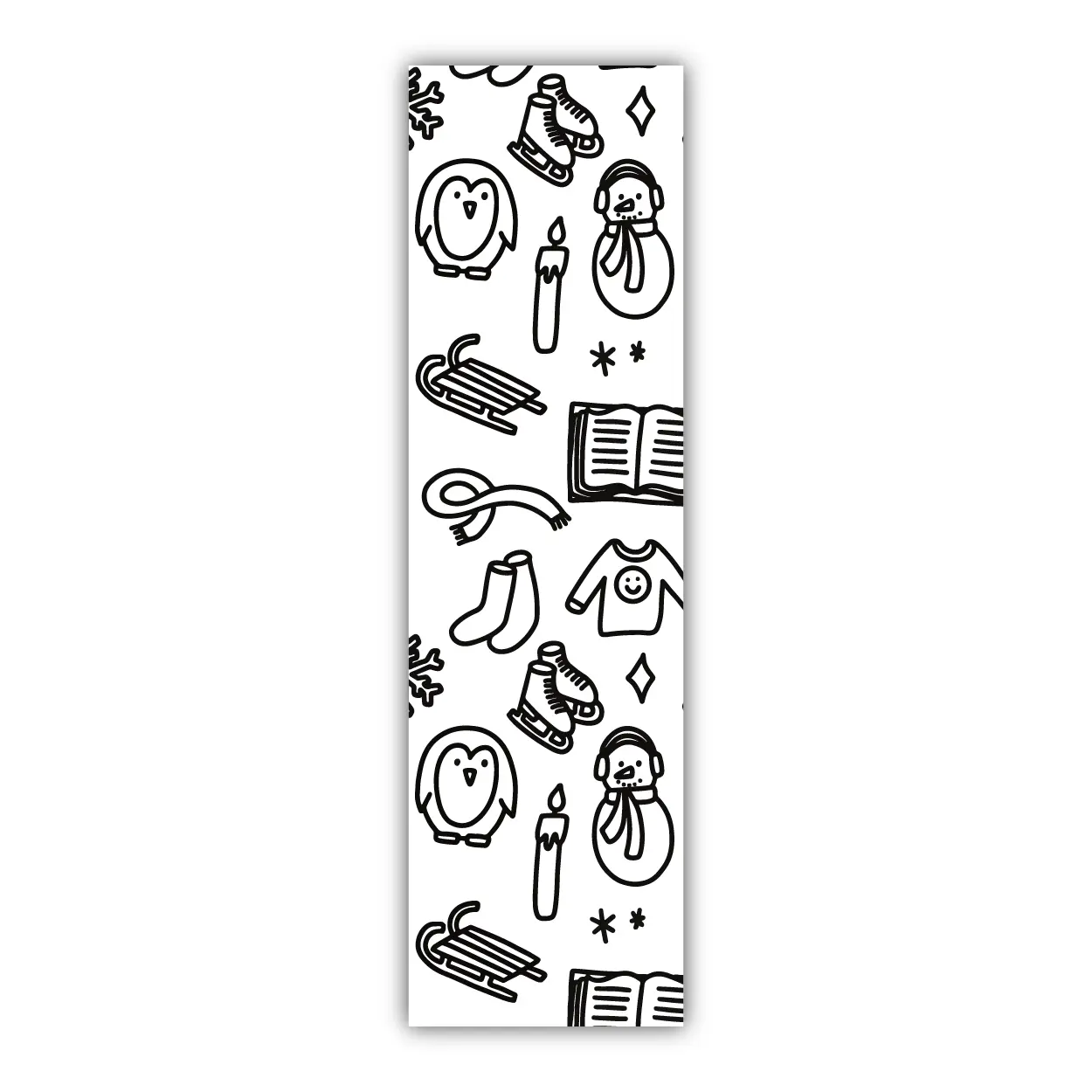 Winter Pattern Coloring Bookmark