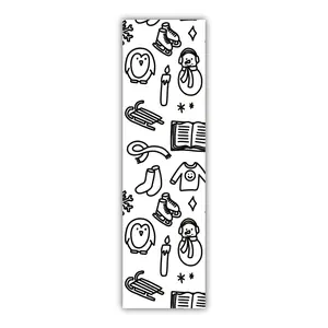 Winter Pattern Coloring Bookmark