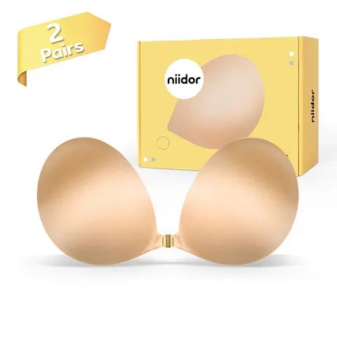 Niidor Sticky Bra 2026 Newest Strapless Adhesive Invisible Push up Silicone Bra with Magnetic Clasp for Women Backless Dress