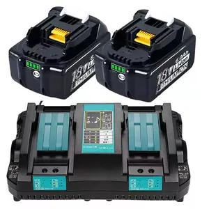 2PC BL1860 For Makita 18V 6.0Ah Lithium ion LXT BL1830 BL1850 Battery NEW / Dual Charger