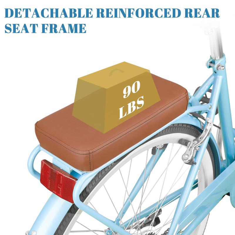 "26" Women's Foldable Commuter Bike - 7-Speed Gears & Front Storage Basket | Effortless Portability for City Rides, Campus Errands & Weekend Adventures"