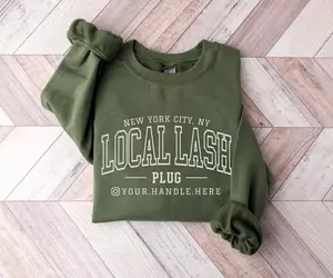 Custom Lash Tech Sweatshirt, Personalized Lash Artist Sweatshirt, Local Lash Plug, Custom Gift for Lash Tech, Lash Artist Gift, Lash Hoodie