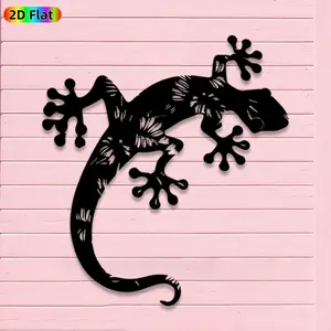 1pc Minimalist Gecko Metal Wall Art, Minimalist Gecko Statue Mural, Iron Craft, Perfect for Living Room, Garden, Zoo Corner Decor, Intricate Craftsmanship, Silhouette Wall Decor, Christmas Decor, Ideal Gift for Nature Lovers