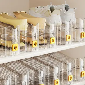10PCS Shoe Stack Organizers, Adjustable Double Tier Shoe Slot Storage Holders for One Pair of Shoes, Space Saving Closet and Home Shoe Display Solution