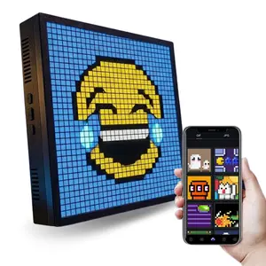 LED Pixel Display, 32*32 Programmable Pixel Art Display, with APP Control, Smart Pixel Light, RGB Display with Clock, Alarm, Bluetooth App Control, Pixel Screen for Desktop and Wall Room Decoration