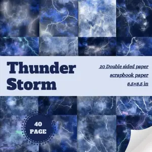 Thunder Storm Scrapbook Paper: Blue Storm Scrapbooking Paper, Double Sided Craft Paper, Decorative Diy Junk Journals, Decoupage, Card Making And More! (Premium Colors, Paper Size 8.5" x 8.5") Paperback – May 17, 2023