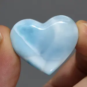 57ct 29mm Larimar Crystal Heart, Dominican Republic e3