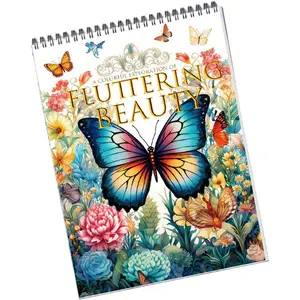 Butterfly and Mandala Color Illustrated Books for Adult, 40PCS A4 Spiral Bound Pages One Sided Design, Gifts for Adult To Boost Mood and Confidence
