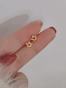 Star Design Hoop Earrings, Fashionable Earrings for Women & Girls, Trendy All-match & Exquisite Jewelry for Birthday Gift