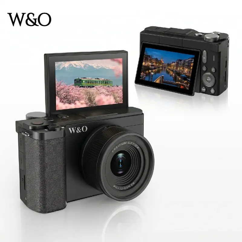 W&O Q13 5K Vlog Camera for YouTube, 80MP Digital Camera with 270° Flip Screen for Selfie, 6X Optical Lossless Zoom Photography Camera with 6-Axis Anti-Shake, PC-CAM Live Streaming Camera for Teens