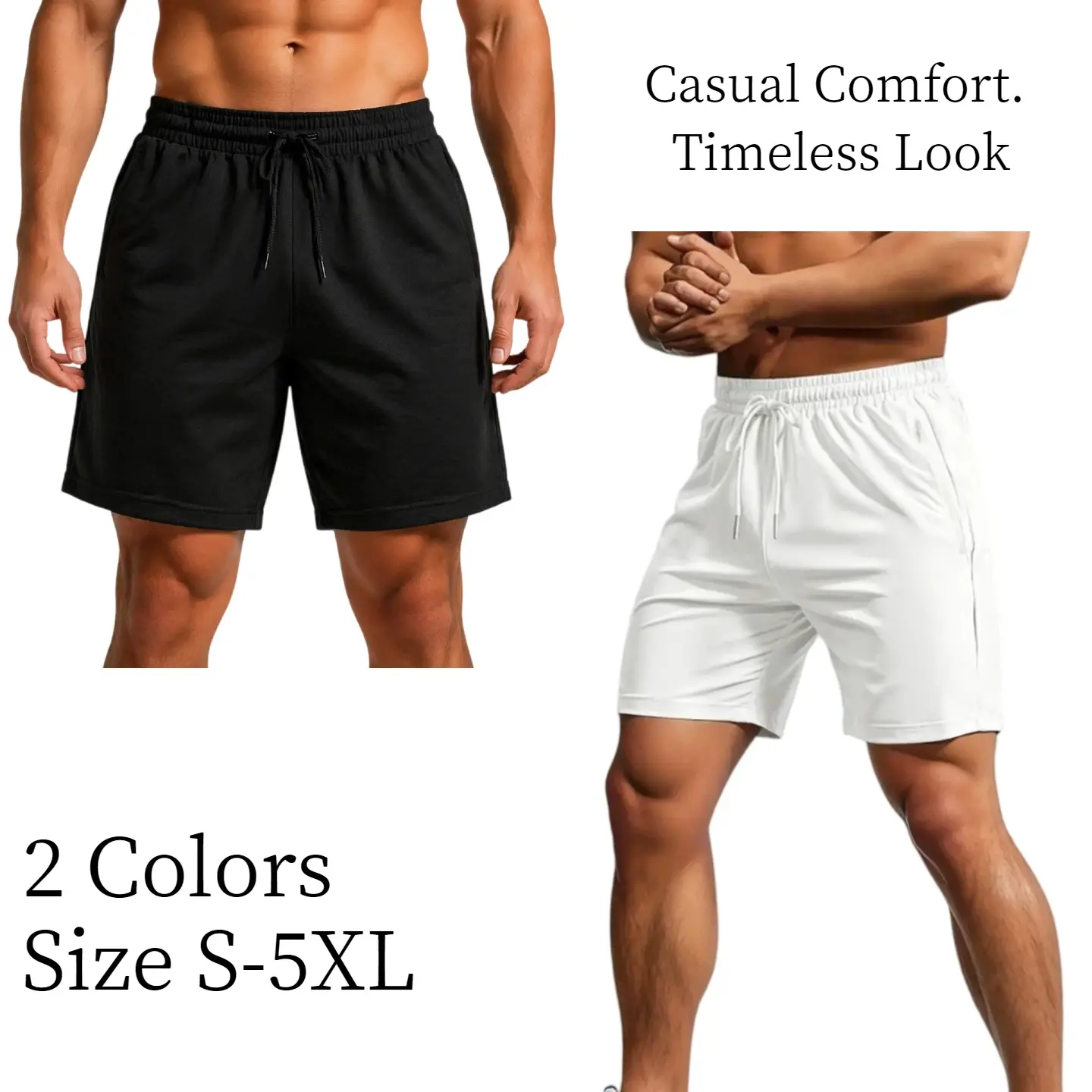 Unisex Lightweight Casual Shorts, Soft Drawstring Lounge Shorts for Men & Women, Summer Everyday Athletic Shorts