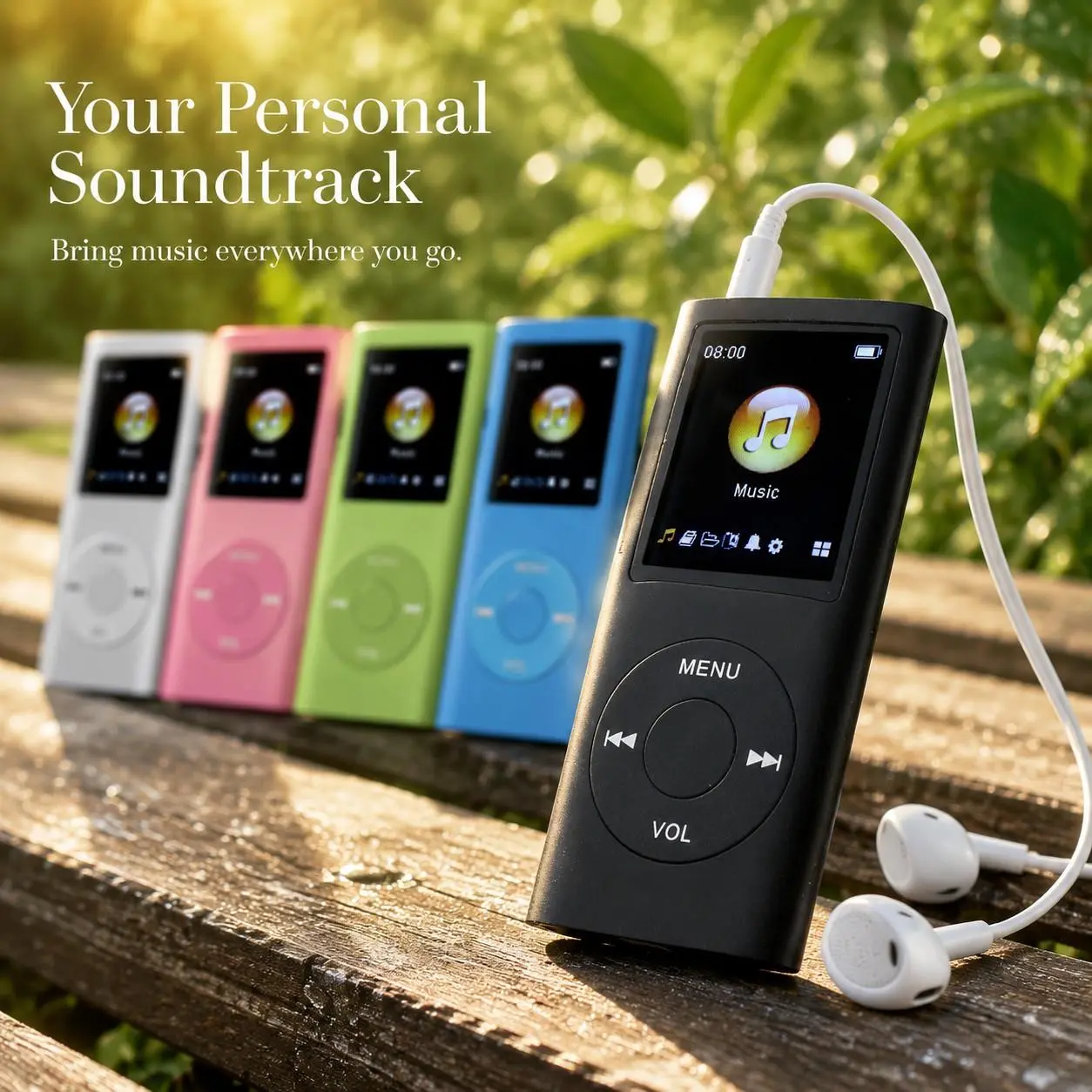 Portable MP3 Player - 1.8" LCD Screen Aluminum Music Player with Earphones, Cable & Pouch, 64GB Expandable Storage, Lossless Sound, 8-Hour Battery, Physical Buttons, Multiple Colors Available for Travel & Offline Use Audio Mp4