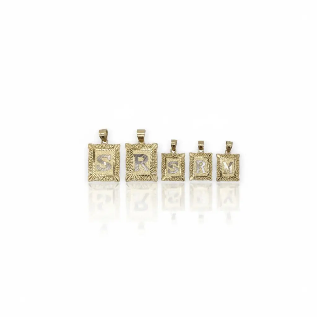 Initials letter Pendant - 10K Yellow Gold