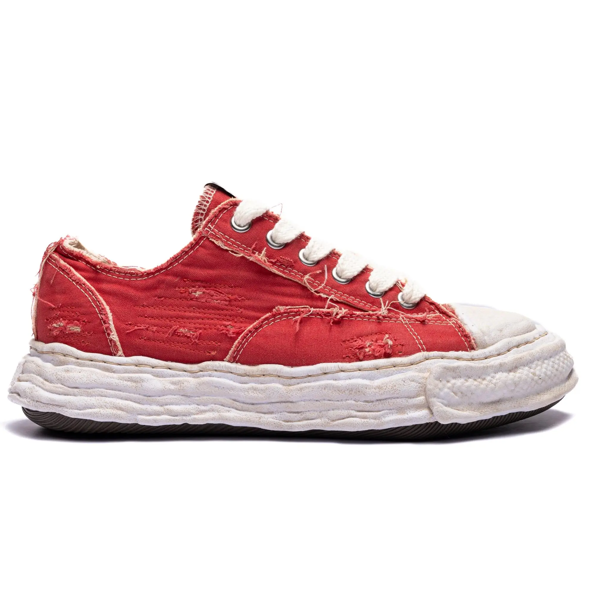 Maison Mihara Yasuhiro "PETERSON23" OG Sole Ripped Overdye Canvas Casual Men's Sneaker - Men's Casual Footwear, Trainer, Shoe, Overdyed, Torn Edges, Walking Shoes, Rubber