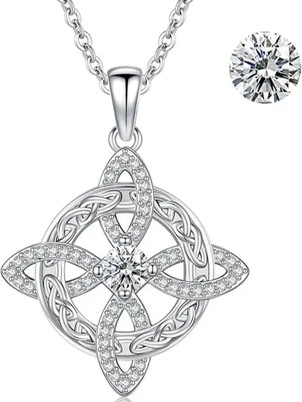 Women's Adjustable Choker Necklace - Hecate Goddess Witches Knot Bling Pendant with Celtic Knot, Artificial Gemstone, Tetragrammaton Protection Amulet, Exquisite Chain Jewelry, Crystal Necklace, Accessories for Women