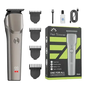 Men's Electric Hair Clipper LCD Display, Professional Barber Trimmer, Oil Head Carving, Electric Razor for Salons, Precision Cutting Tool, Cordless Hair Trimmer