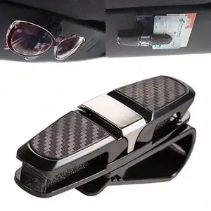 Car Glasses Holder, Rotatable Sun Visor Sunglasses Clip, Universal Eyeglasses Card Ticket Holder, Car Storage Organizer, Car Interior Accessories for Men & Women