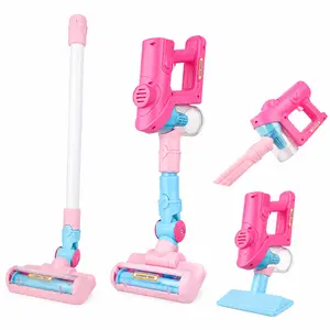 4-in-1 Kids' Pretend Play Household Cleaning Toy Set - Real Working Electric Vacuum, Interactive Role Play Gift for Toddlers
