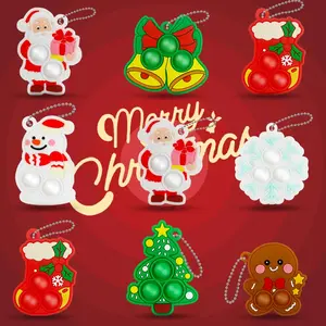 16 Christmas Party Gift Bags, Mini Bouncing Keychains & Bubble Fidget Toys, Perfect Holiday Gifts for Adults, Durable Party Supplies, Party Favor