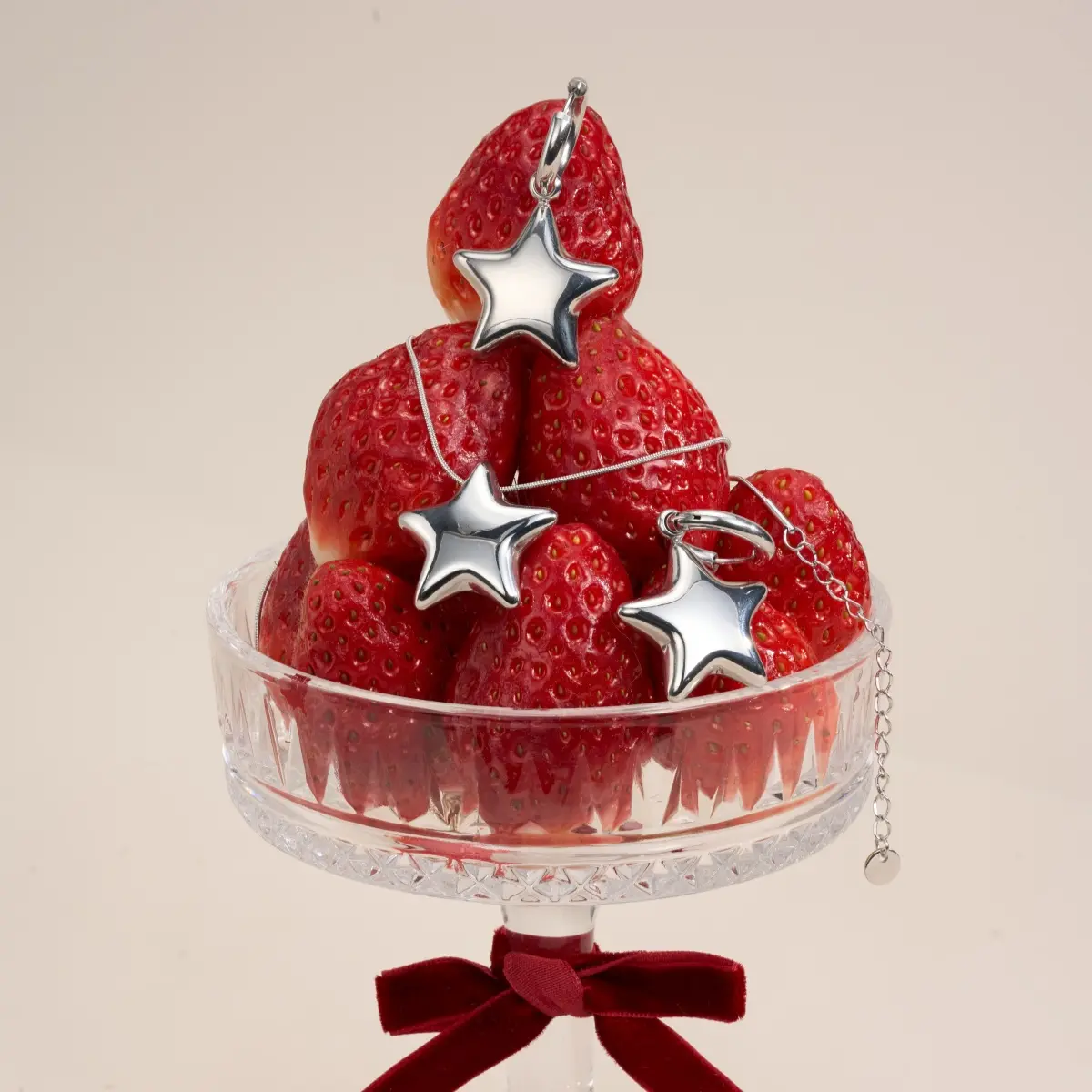 Silver Set Star Earring+Star Necklace