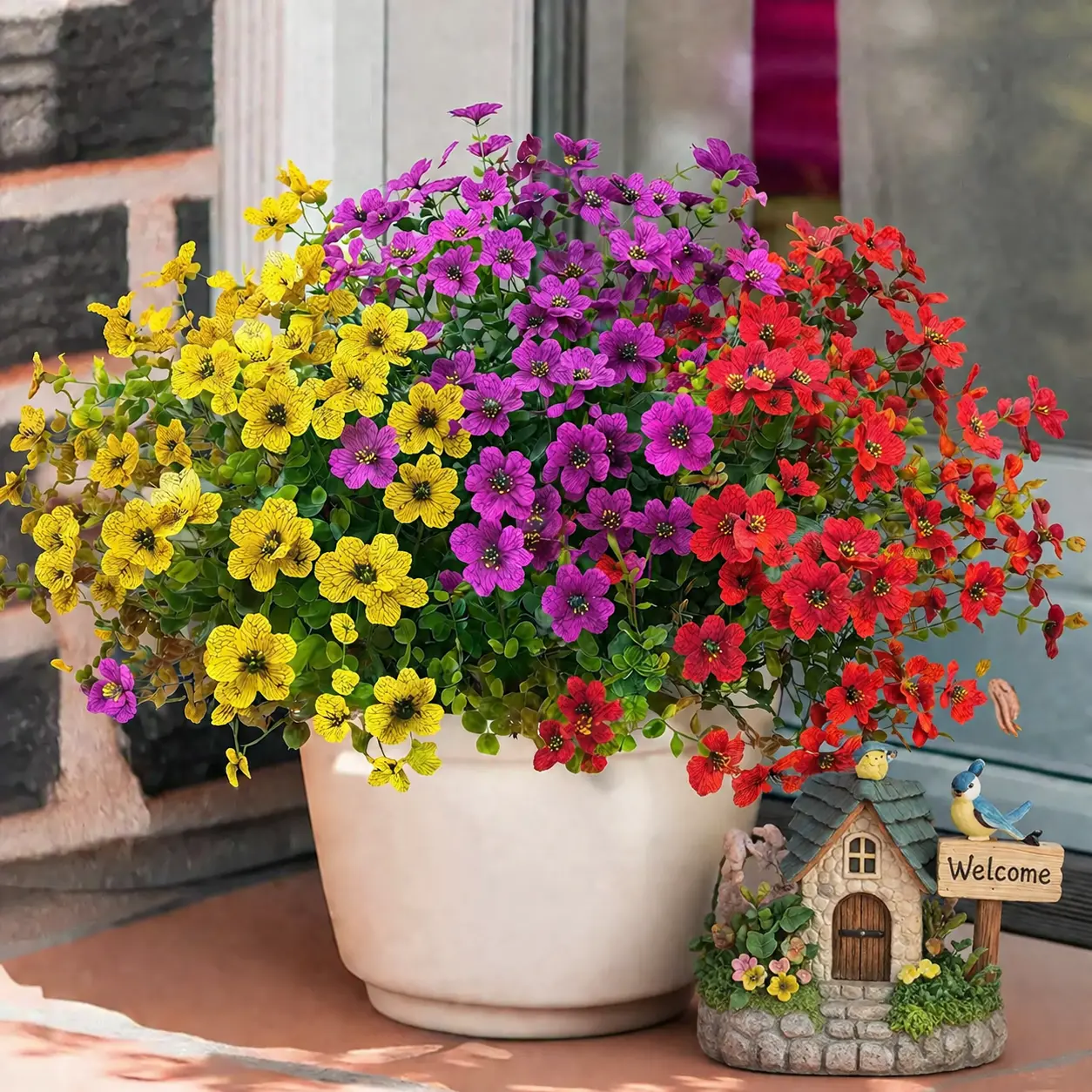 3-Color Artificial Flowers (6/12 Stems Per Set Optional), UV Resistant Faux Flowers, For DIY Arrangements, Decorative Bouquets for Home, Garden, Party & Wedding Decoration