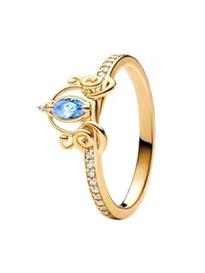 Blue Zircon Princess Crown Ring, Elegant Luxury Design, Perfect Gift for Best Friend Girlfriend, High-End Jewelry Accessory