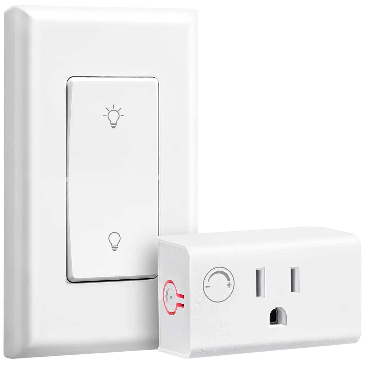 SURAIELEC RF Remote Dimmer Plug-and-Play Plug with On-Off Switch, Incandescent/LED Compatible (200W INC, 150W LED), 200FT Range Wall Remote & Receiver for Indoor Table/Floor Lamps