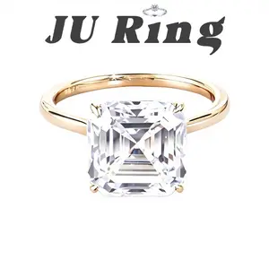 #15 C5 (Asscher Cut) 2-5 ct S925 Sterling Silver Lab-Grown Moisasanite Main Ring Gifts for Women Engagement Stacks Ring
