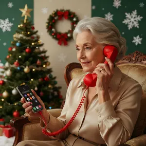 Back to the 80s! New Type-C Direct-Plug Vintage Phone Silencer with Built-in C Port, No Adapter Needed, Plug and Play. External Controller Continues Vintage Design, Ergonomic Curve Fits Palm for Comfortable Grip. Suitable for Business, Students