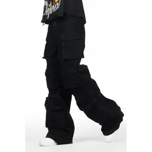 Mahesh Black Baggy Cargo Jean