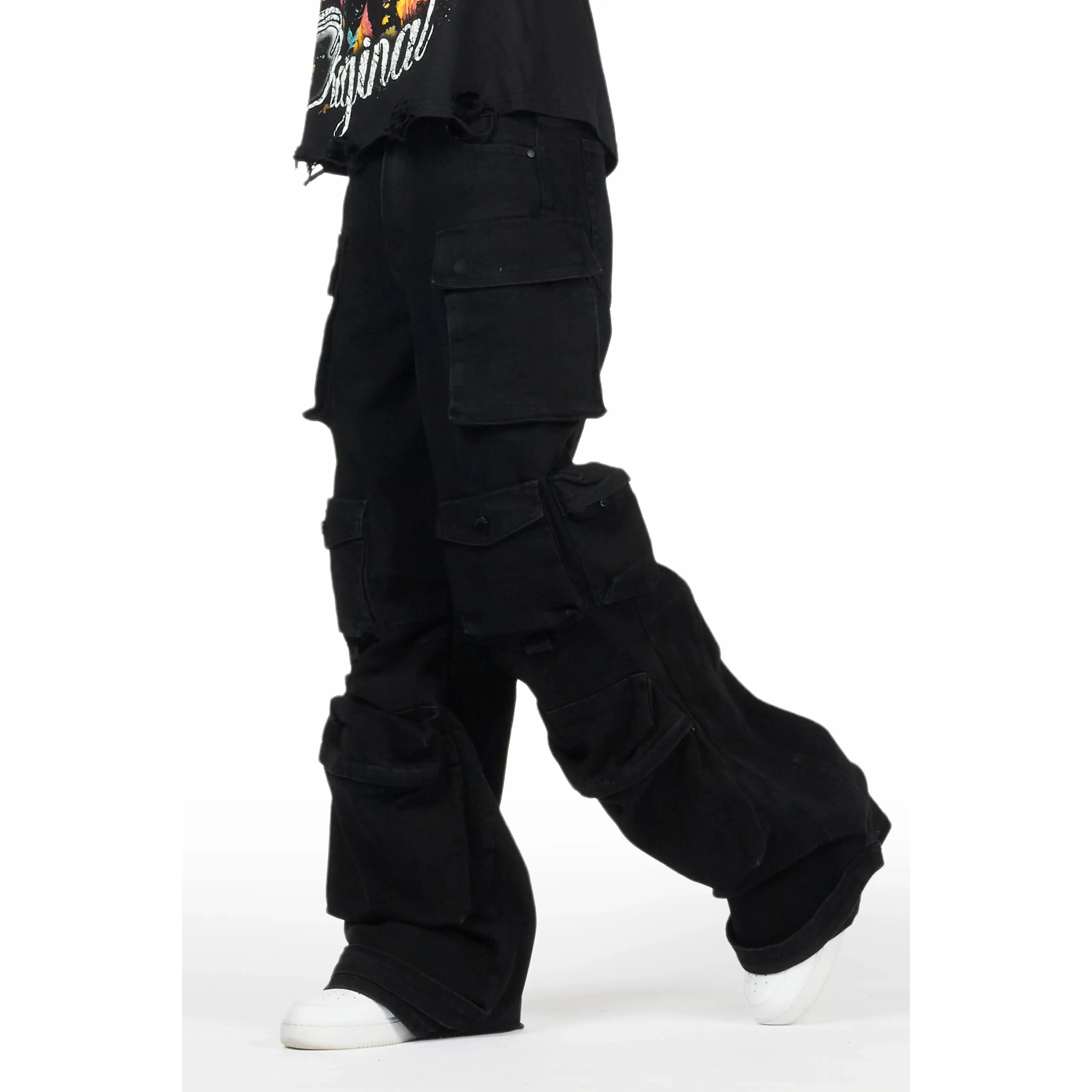Mahesh Black Baggy Cargo Jean